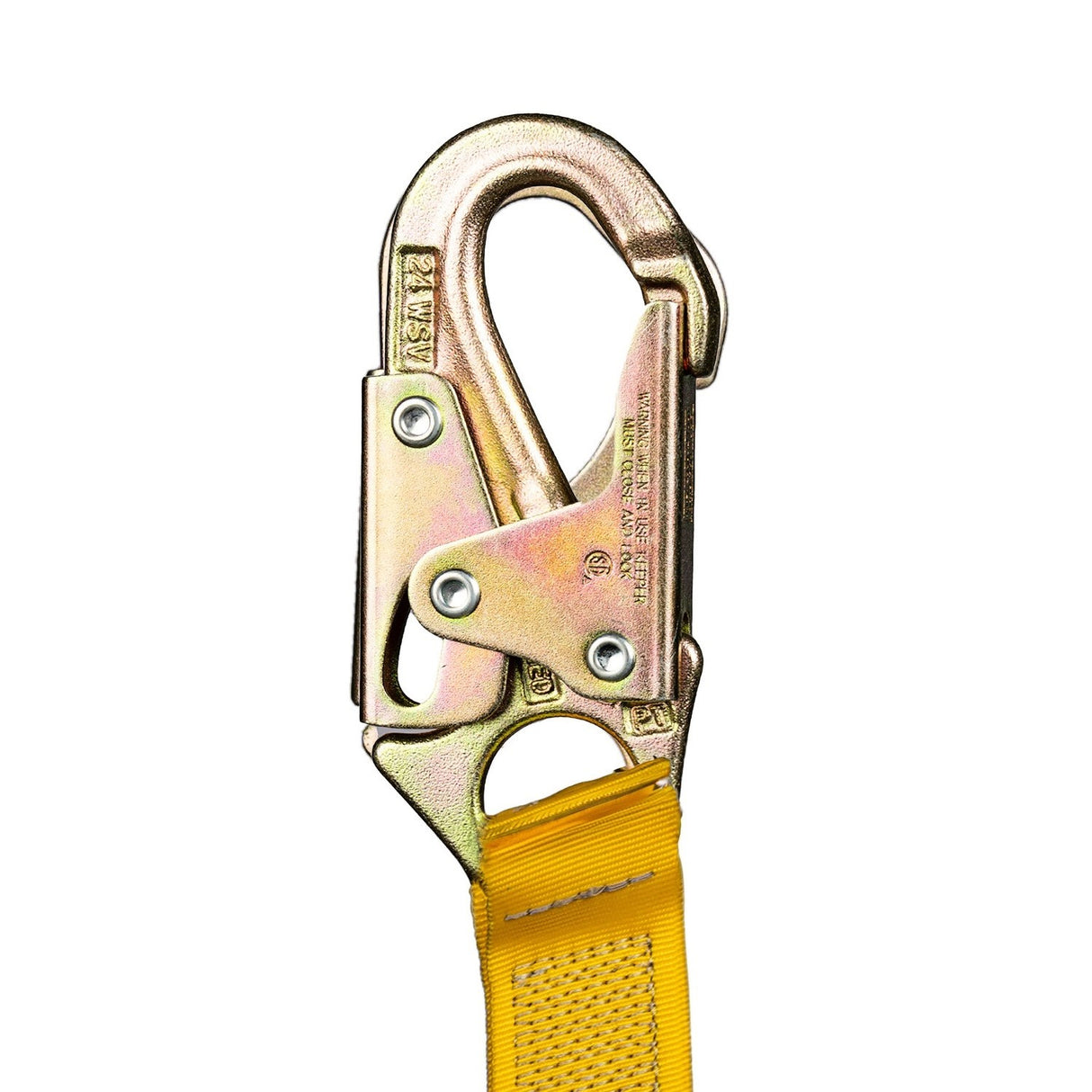 Guardian 11201 6 ft Single Leg Fall Arrest Internal Shock Lanyard with Steel Rebar Hook - 3