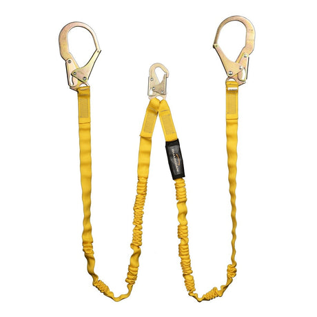 Guardian 11203 6 ft Dual Leg Internal Shock Lanyard with Steel Rebar Hook
