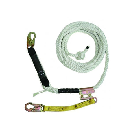Guardian 11323 50 ft Polydac Rope Vertical Lifeline Assembly with Shock Absorber and Positioning Device (1 Each)