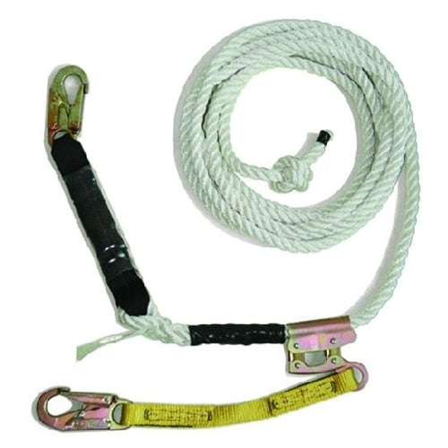 Guardian 11328 200 ft Polydac Rope Vertical Lifeline Assembly with Shock Absorber and Positioning Device