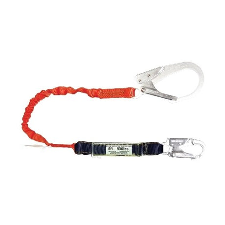 Guardian 11902 Tiger Tail Stretch Shock Absorbing Lanyard with Steel Rebar Hook 4 1/2 ft to 6 ft (1 Each)