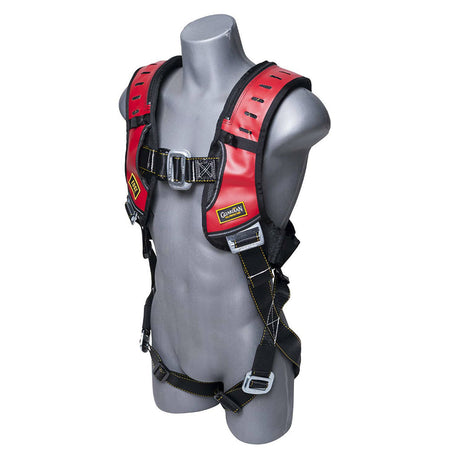 Guardian 181012 Basic HUV Premium Edge Harness XXL, Black-Red, Pass-Thru Chest, Leg Buckles