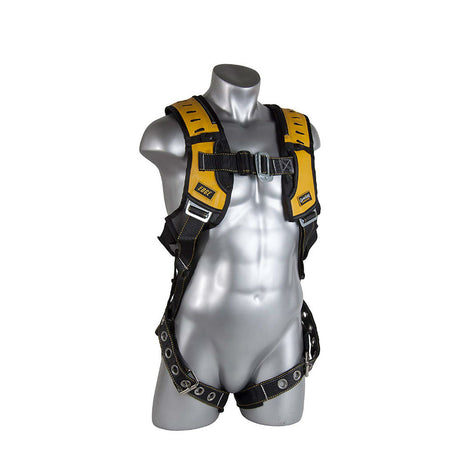 Guardian 181162 HUV Premium Edge Harness XXL, Yellow-Black, Pass-Thru Chest, Tongue Buckle Legs