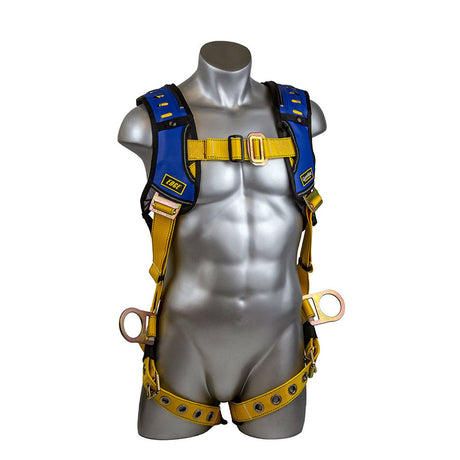 Guardian 182141 HUV Premium Edge Harness M-XL, Blue-Yellow, 3D With Pass-Thru Chest, Tongue Buckle Legs