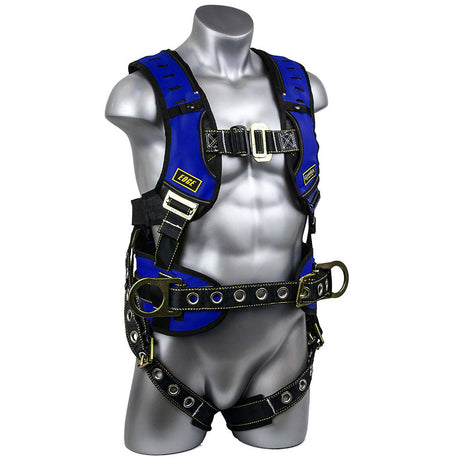 Guardian 193030 Construction Premium Edge Harness SM, Blue-Black, Pass-Thru Chest, TB Waist/Legs