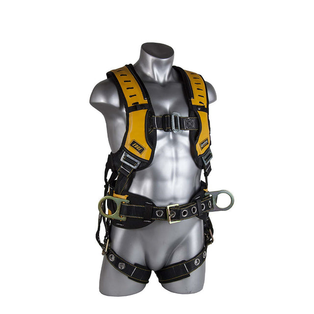 Guardian 193060 Construction Premium Edge Harness SM, Yellow-Black, Pass-Thru Chest, TB Waist/Legs