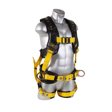 Guardian 193120 Construction Premium Edge Harness SM, Black-Yellow, Quick-Connect Chest, TB Legs