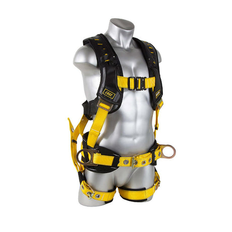 Guardian 193121 Construction Premium Edge Harness M-XL, Black-Yellow, Quick-Connect Chest, TB Legs