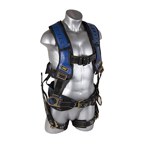 Guardian 193130 Construction Premium Edge Harness SM, Blue-Black, Quick-Connect Chest, TB Waist/Legs