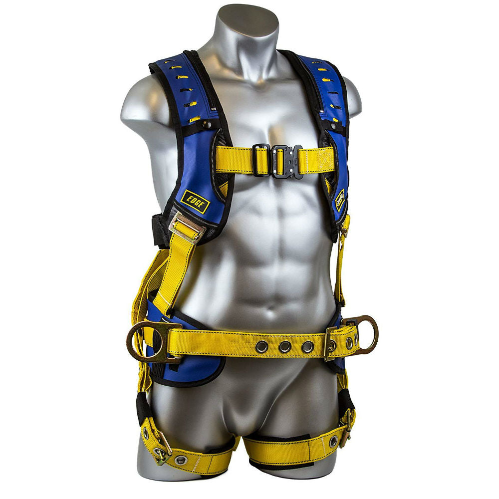 Guardian 193141 Construction Premium Edge Harness M-XL, Blue-Yellow, Quick-Connect Chest, TB Waist/Legs