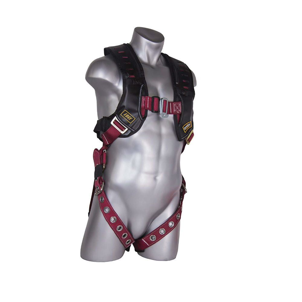 Guardian 193151 Construction Premium Edge Harness M-XL, Red-Black, Quick-Connect Chest, TB Waist/ Legs