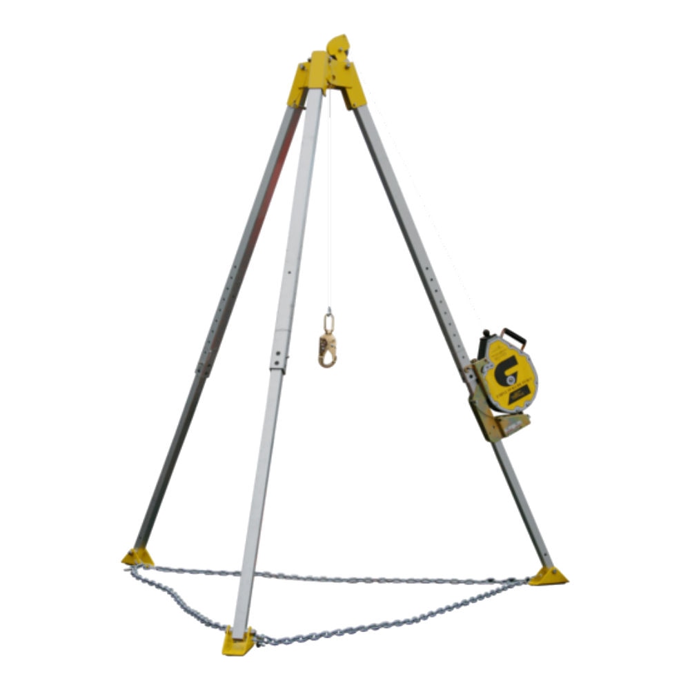 Guardian 20004 90 in Aluminum Arc-O-Pod Confined Space Rescue and Retrieval Tripod Kit with 60 ft 3-Way SRL - 2