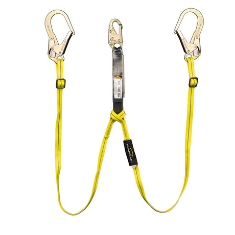 Guardian 20091 4 ft to 6 ft Dual Leg Shock Absorbing Adjustable Lanyard with Steel Rebar Hooks