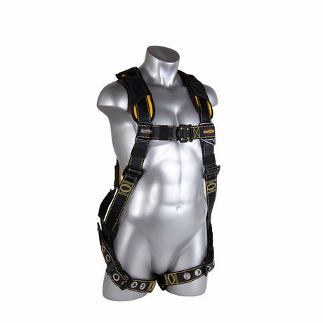 Guardian 21042 Cyclone HUV Harness M-L, Black-Yellow, Quick Connect Chest, TB Leg. No Waist Belt