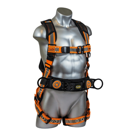 Guardian 21062 Reflective Cyclone Full Body Construction Harness with Dorsal and Hip D Rings XL