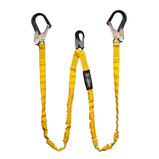 Guardian 21215 6 ft Dual Leg Internal Shock Absorbing Lanyard with Aluminum Rebar Hooks