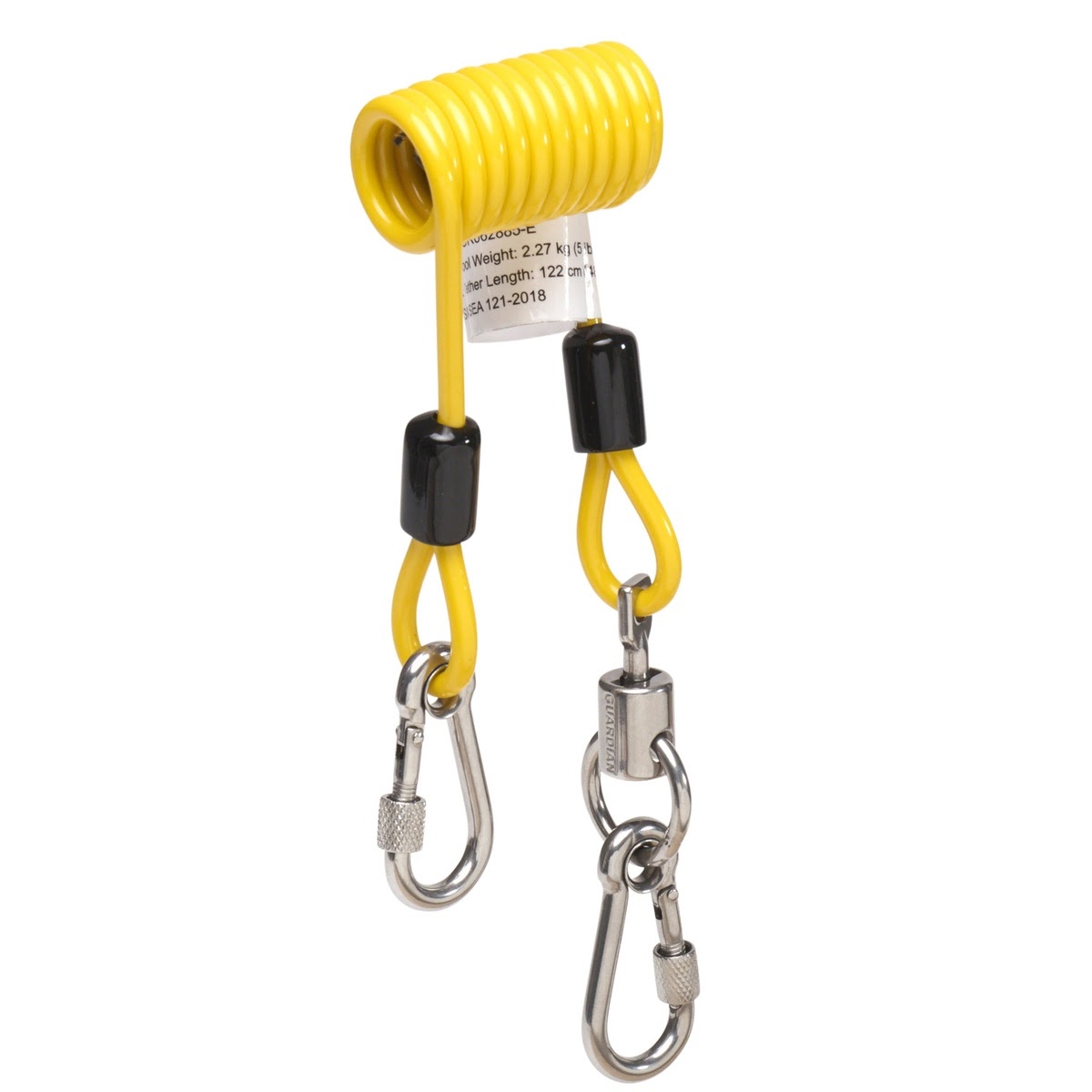 Guardian CC348WRSW-R Wire Core Coil Tool Tether with Swivels and Screw Gate Ends 48 in 5 lb (Single)
