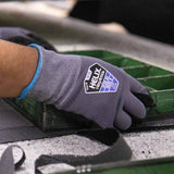 HexArmor 1070-S (7) Helix 15 Gauge Nylon/Spandex Work Gloves with Microfoam Nitrile Palm Coating, Size S - 5
