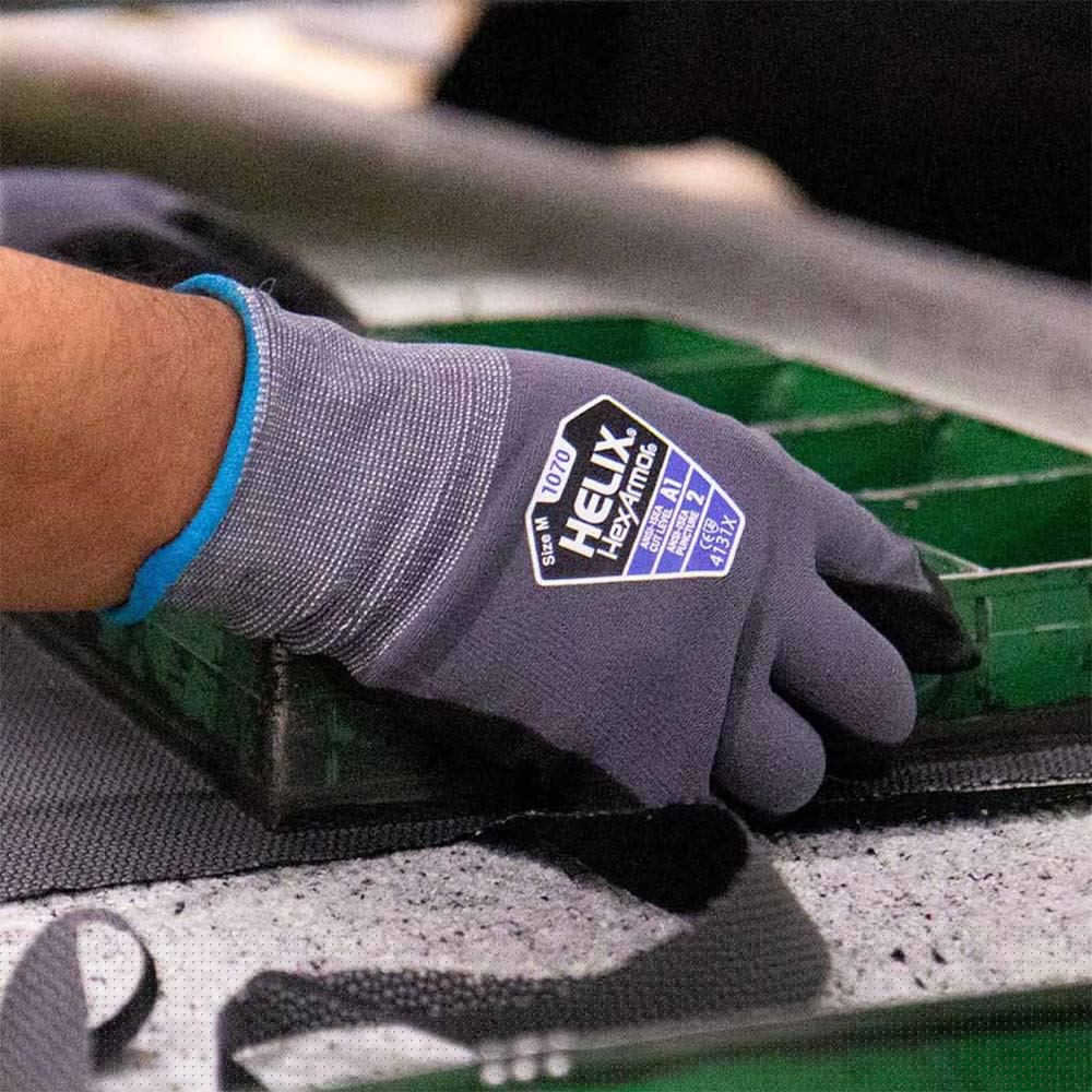 HexArmor 1070-XL (10) Helix Low-Cut 15G Nylon/Spandex Glove With Foam Nitrile Palm, Size XL - 5