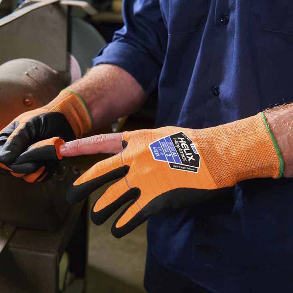 HexArmor 1092-XL (10) Helix Nylon/Elastane Knit Gloves With Foam Nitrile Palm Dip, Size XL (Pair) - 5