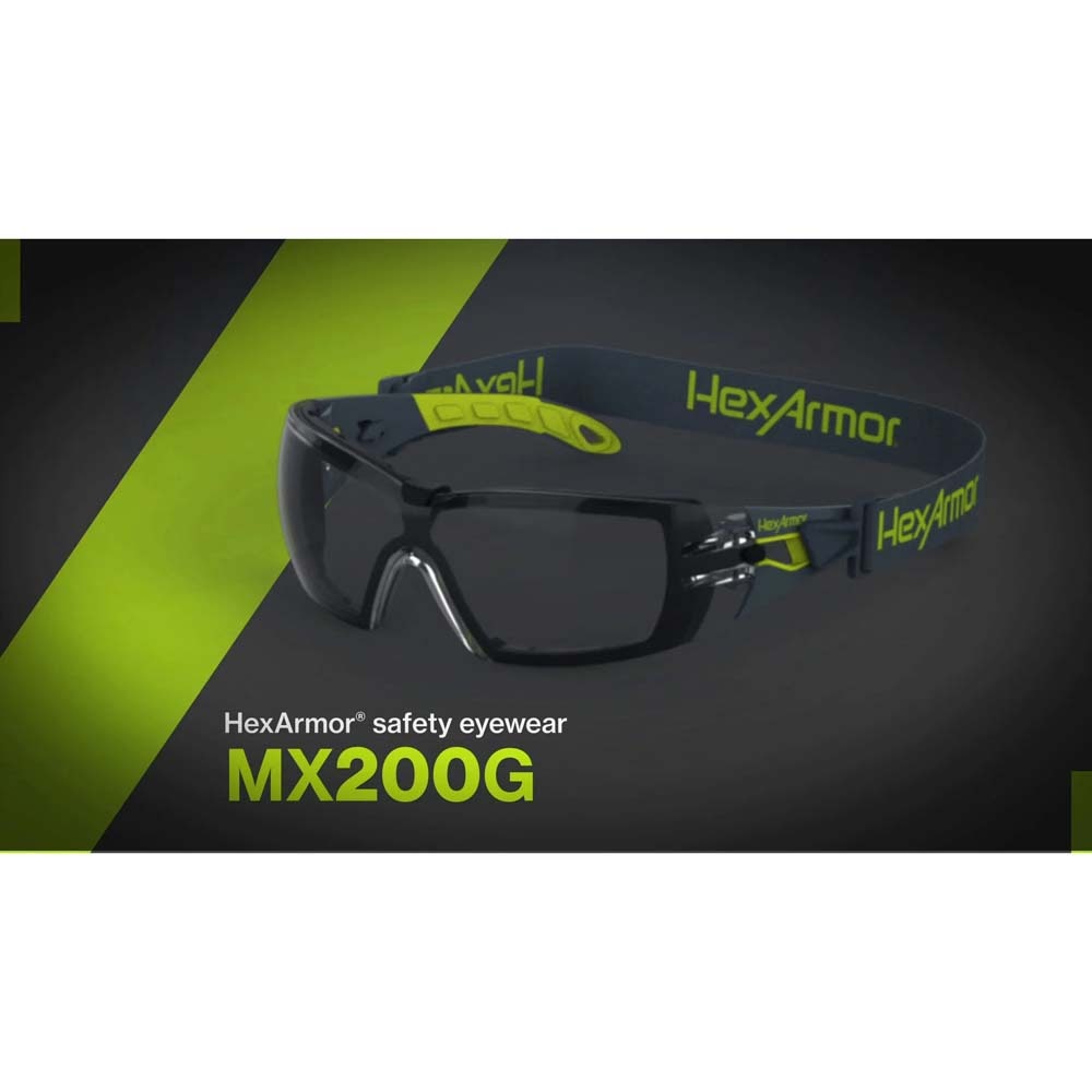 HexArmor 11-12002-05 MX200G Clear TruShield 2SF Safety Glasses With Gasket And Cloth Strap - 2