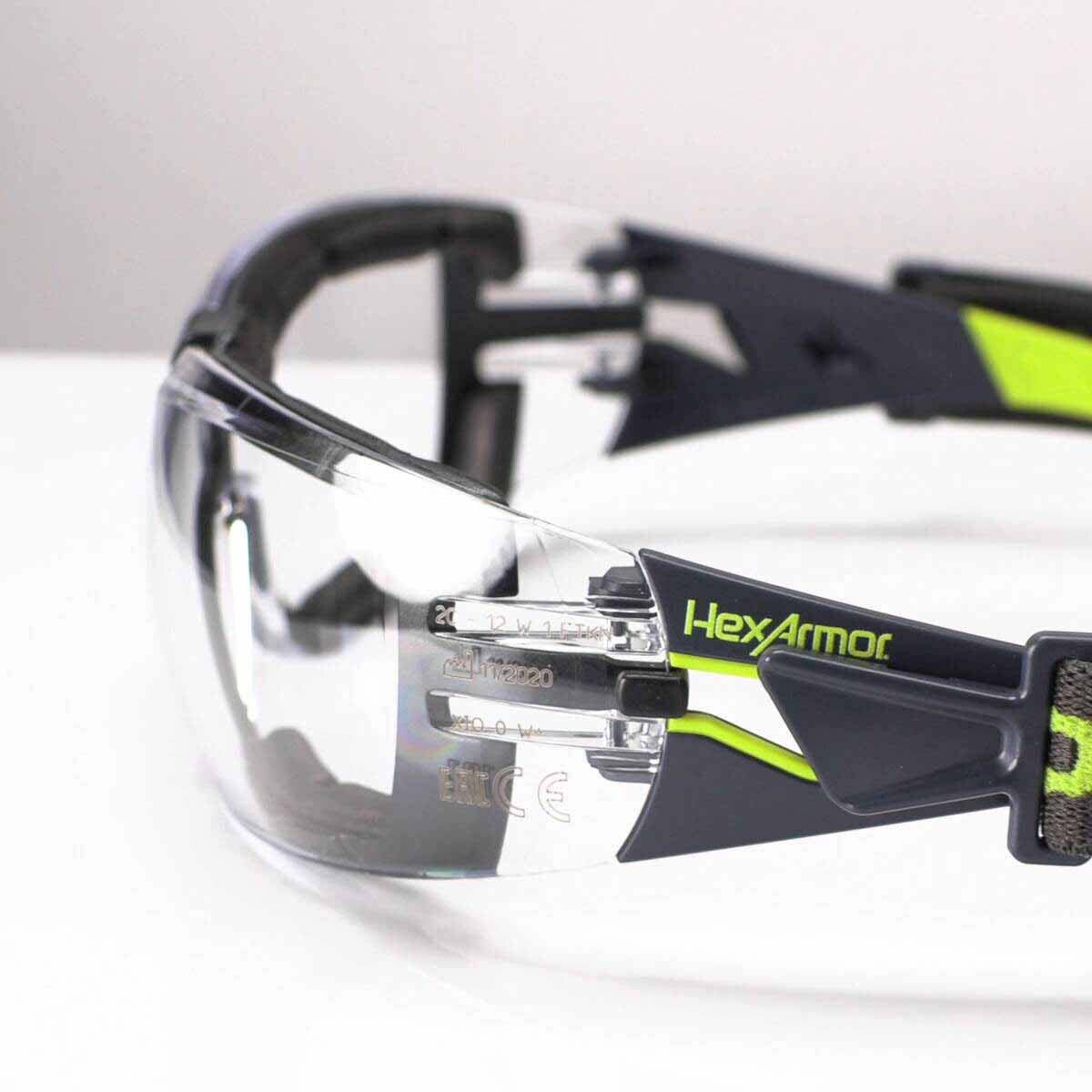 HexArmor 11-12002-05 MX200G Clear TruShield 2SF Safety Glasses With Gasket And Cloth Strap