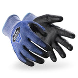 HexArmor 2076-L (9) Helix 2076 High Cut Blue Knit Gloves with Polyurethane Palm Dip, 13 Gauge, Size L