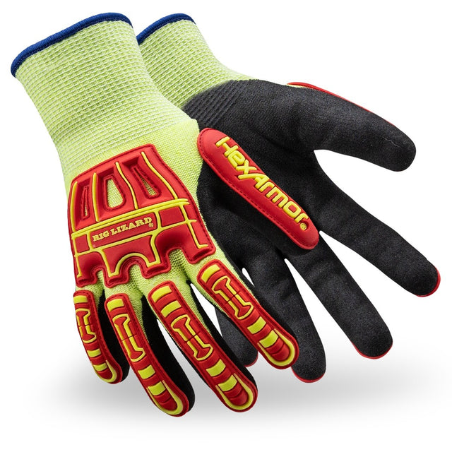 HexArmor 2091-XXL (11) Rig Lizard Thin Lizzie Thermal Winter Impact Gloves with Sandy Nitrile Palm Dip Size XXL