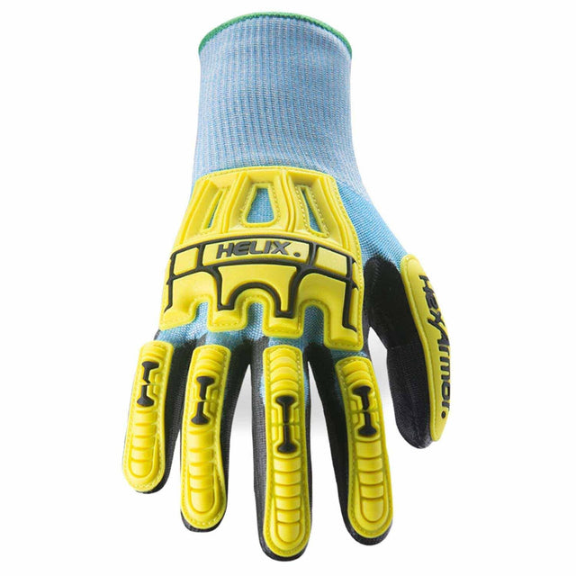 HexArmor 3012 Helix A5 15G HPPE Glass Blend Impact PU Dip High-Flex Knit Work Gloves