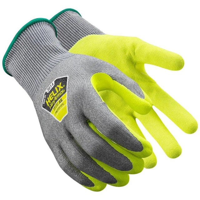 HexArmor 3014-XL (10) Helix 18 Gauge HPPE Blend Cut Resistant Sandy Nitrile Palm A6 Cut Level Glove (XL)