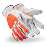 HexArmor 4067 Chrome SLT ANSI A7 Leather Work Glove with Impact Guards and Arc Flash CAT 2