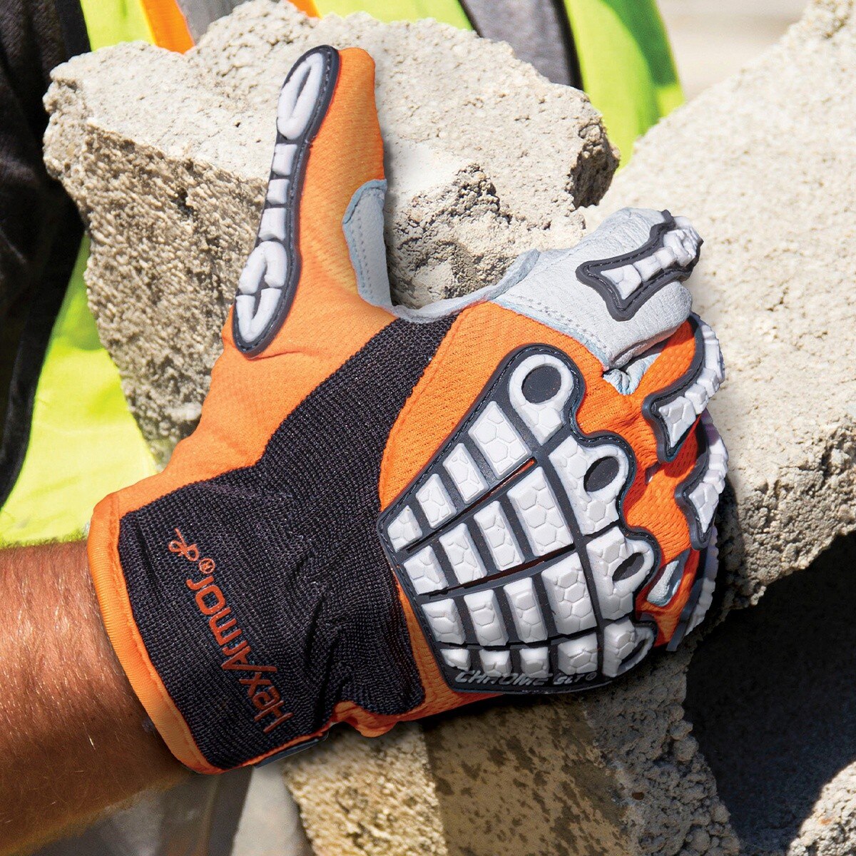 HexArmor 4073-XS Chrome SLT Oasis A6 Cut Resistant Goatskin Leather Impact Gloves Size XS - 5
