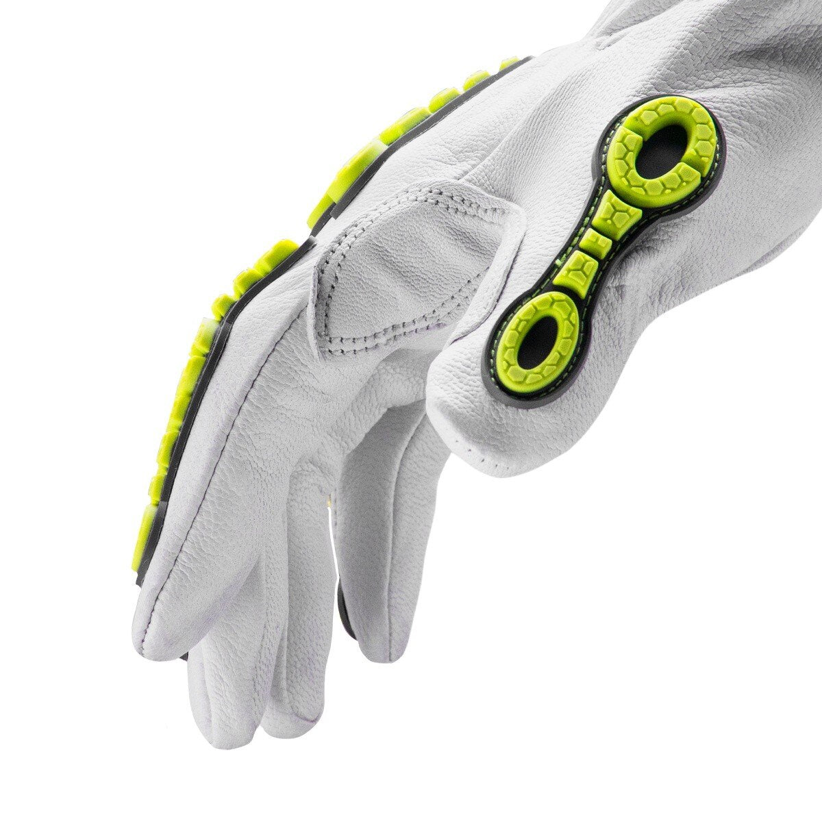 HexArmor 4080-XS (6) Chrome Series 4080 Leather Impact Work Gloves with Goatskin Palm Size XS - 4