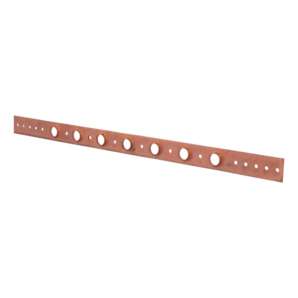 HoldRite 101-18-R 20 in Copper Bonded Flat Bracket with Extruded Holes for Half Inch Pipe