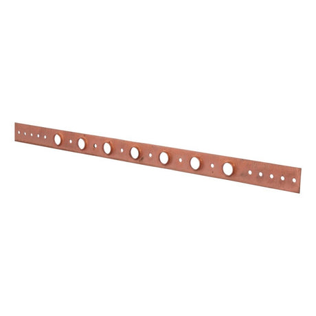 HoldRite 101-18-R 20 in Copper Bonded Flat Bracket with Extruded Holes for Half Inch Pipe