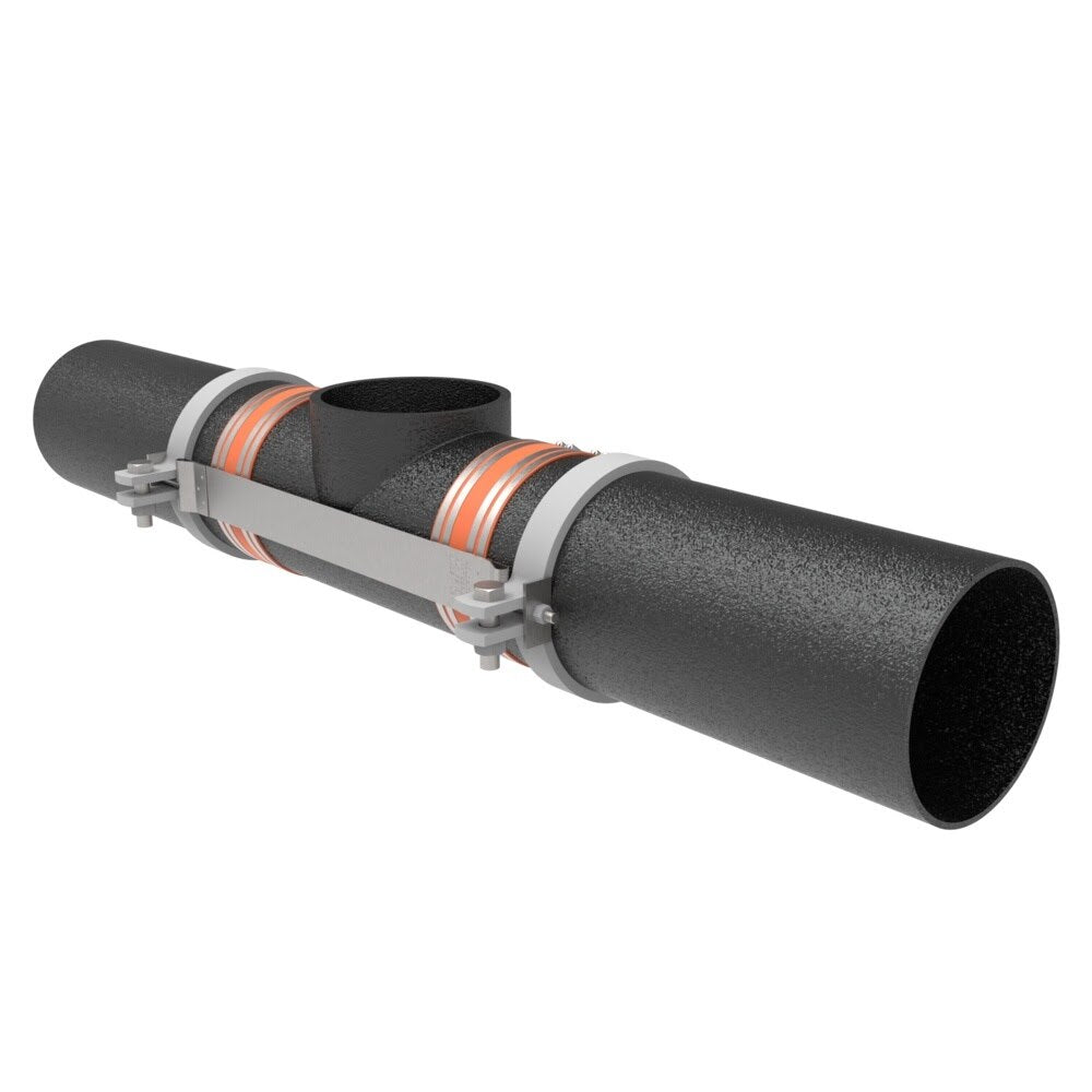 HoldRite 117-10T-G 10 in. Galvanized No-Hub Test Tee Fitting Restraint - 2