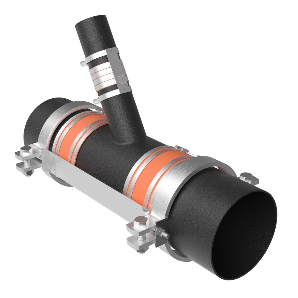 HoldRite 117-10x4W-G 10 in. x 4 in. Galvanized No-Hub Wye Fitting Restraint - 2