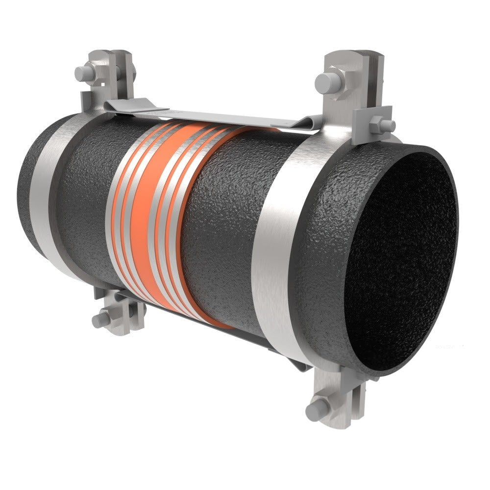HoldRite 117-15S-G 15 in. Galvanized Steel No-Hub Straight Coupling Restraint - 2