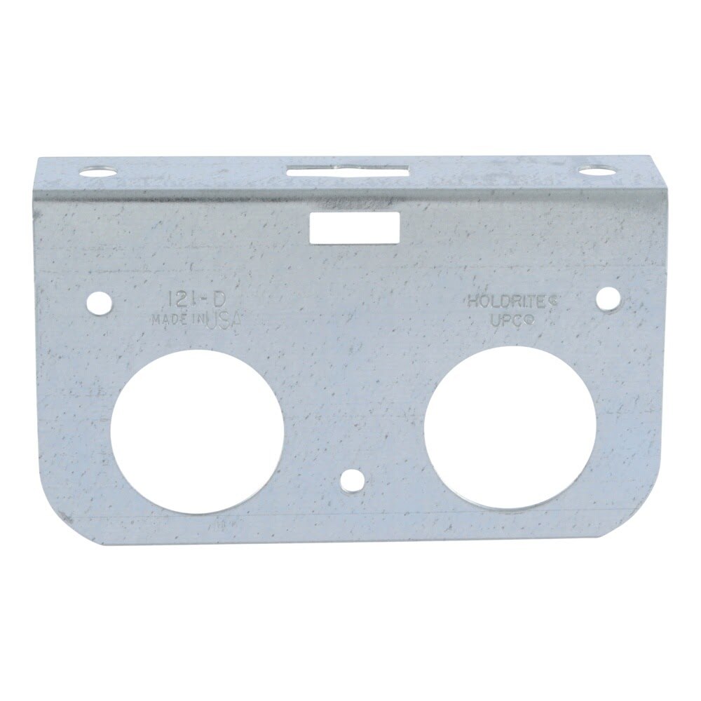 HoldRite 121-D 5.1 in. x 3 in. x 1.25 in. Galvanized Steel Dual Pipe Bracket - 3