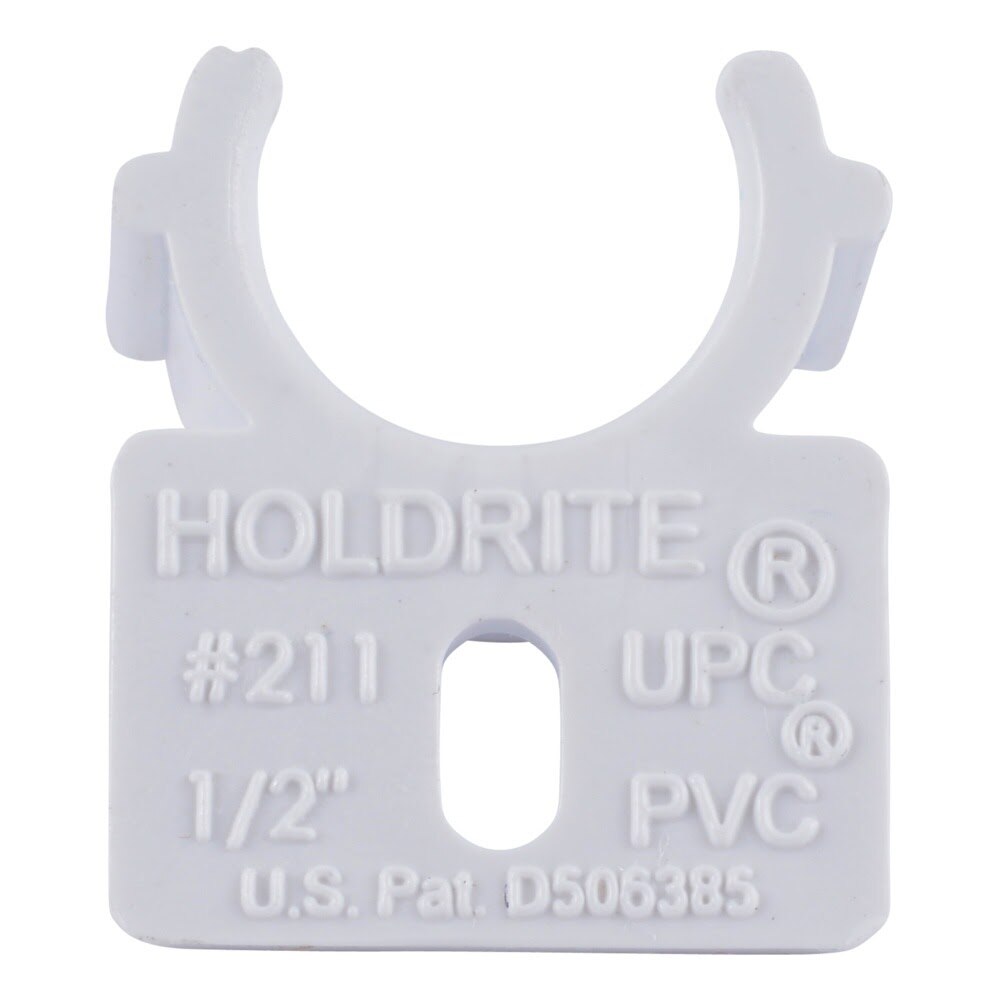 HoldRite 211 1/2 in. Fire Retardant PVC Half Moon Snap Clamp for Copper PEX and CPVC Pipe - 3