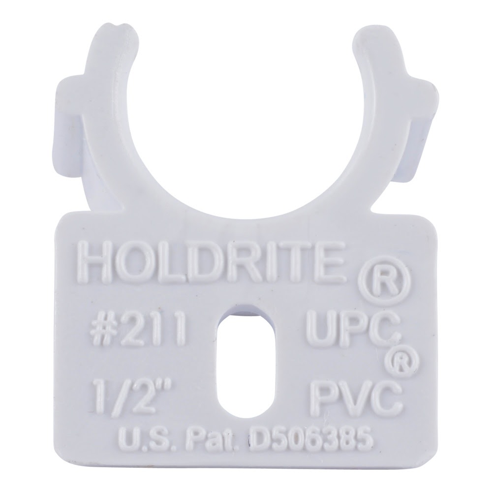 HoldRite 211 1/2 in. Fire Retardant PVC Half Moon Snap Clamp for Copper PEX and CPVC Pipe - 3