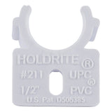 HoldRite 211 1/2 in. Fire Retardant PVC Half Moon Snap Clamp for Copper PEX and CPVC Pipe - 3