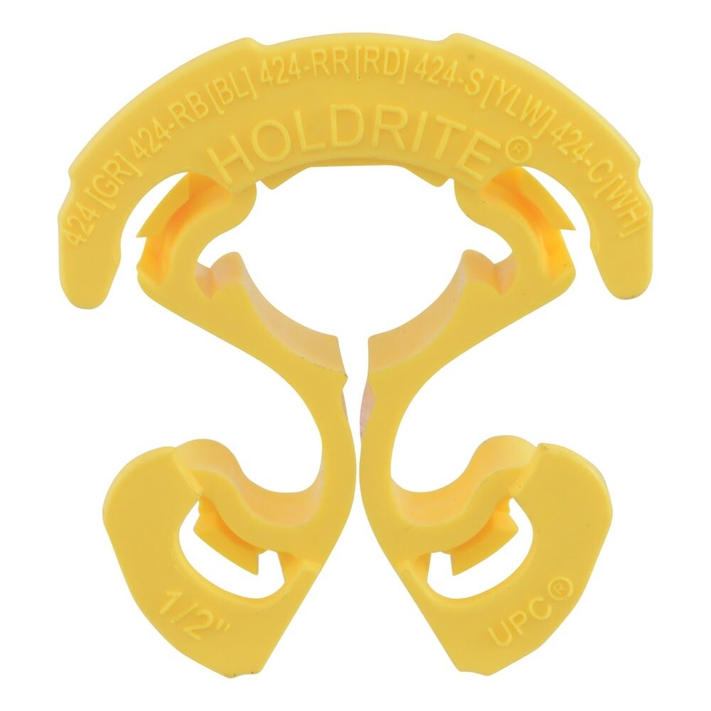 HoldRite 424-S 1/2 in. Yellow Kynar Plenum Rated Tube Isolator Insert for Metal Studs - 2