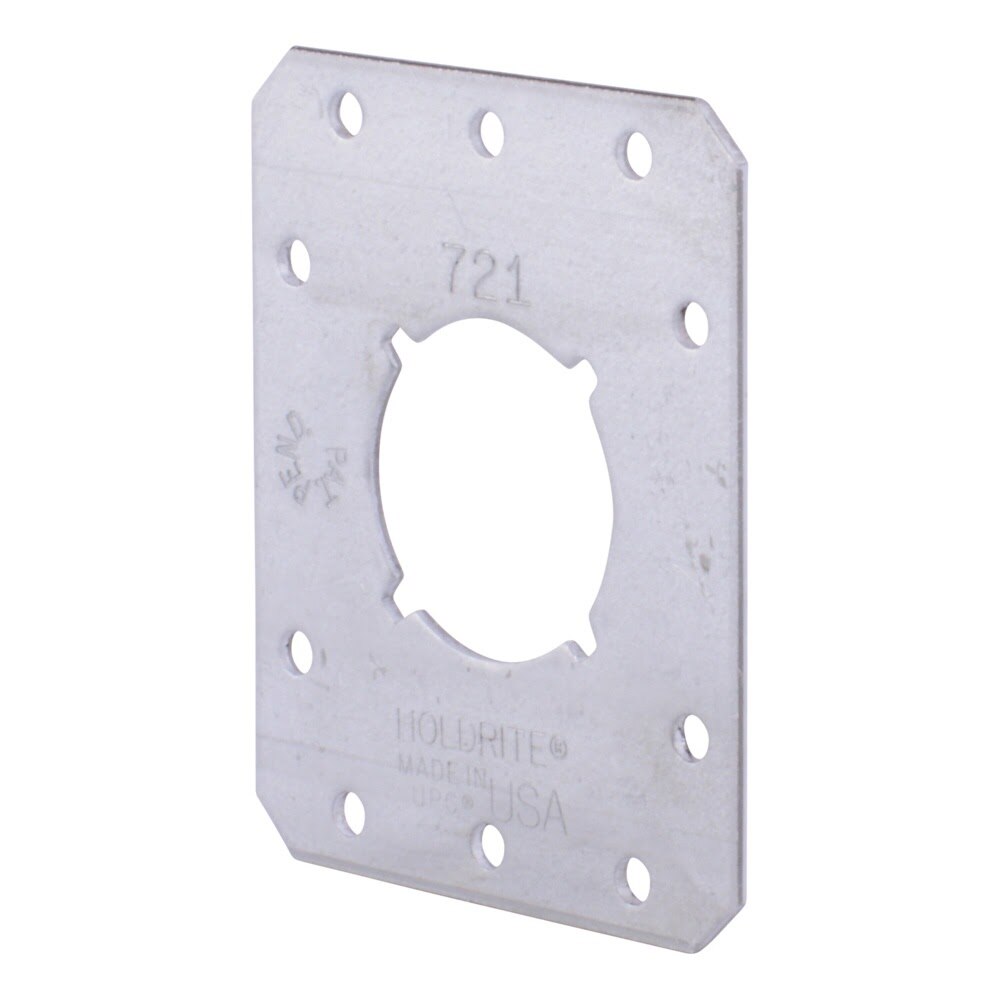 HoldRite 721 3.38 in x 2.75 in Galvanized Single Hole Bracket with Keyed Hole for PEX Pipe