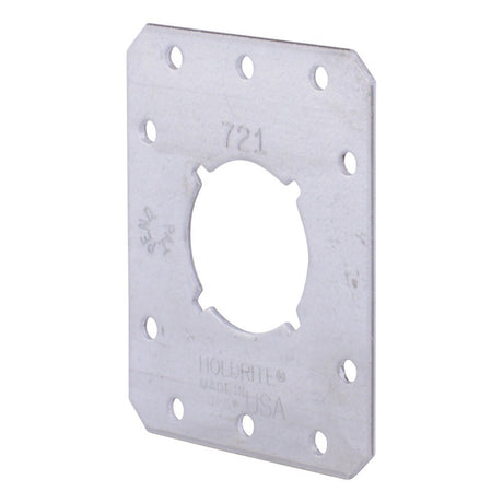 HoldRite 721 3.38 in x 2.75 in Galvanized Single Hole Bracket with Keyed Hole for PEX Pipe