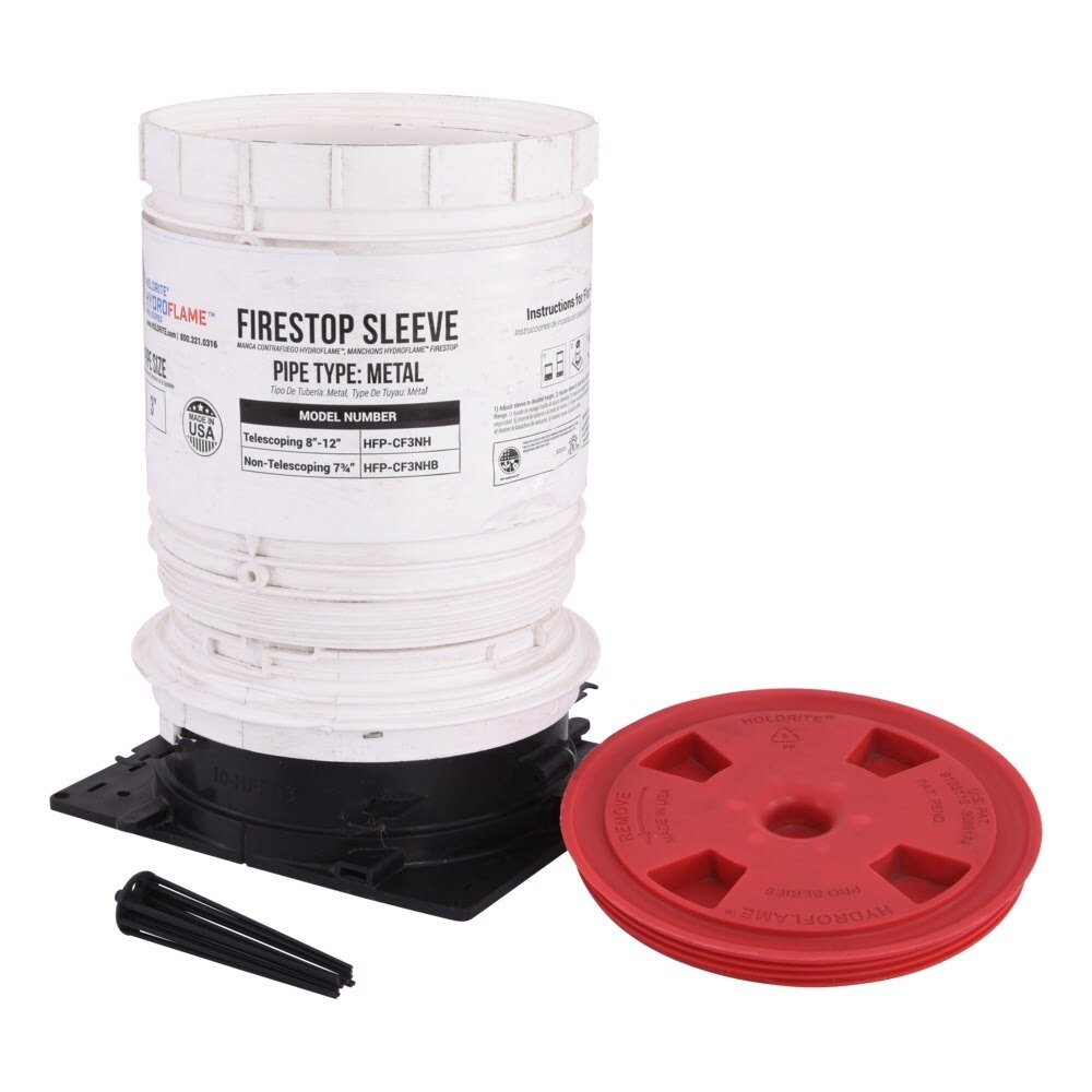 HoldRite HFP-CF3NH 3 in. No-Hub Closet Flange Telescoping Sleeve 7-1/2 in. to 11-3/4 in. - 3
