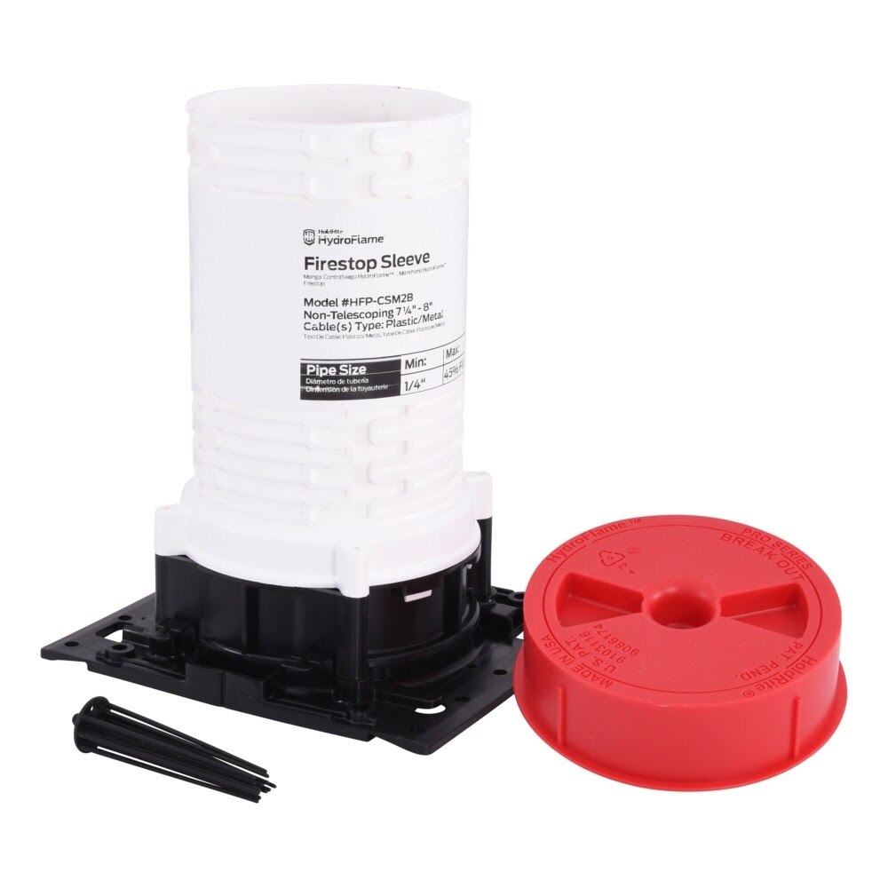 HoldRite HFP-CSM2B 3 in. ID Firestop Cable Sleeve 7-1/4 in. to 8 in. Tall with Adjustable Cap - 3