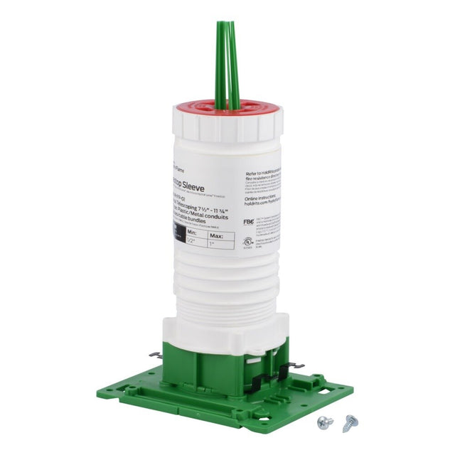 HoldRite HFP-G1 HydroFlame Pro Series Electrical Firestop Telescoping Deck Sleeve for 1/2 in. to 1 in. Plastic or Metal Conduits or Cables 7-1/2 in. to 11-3/4 in. Tall