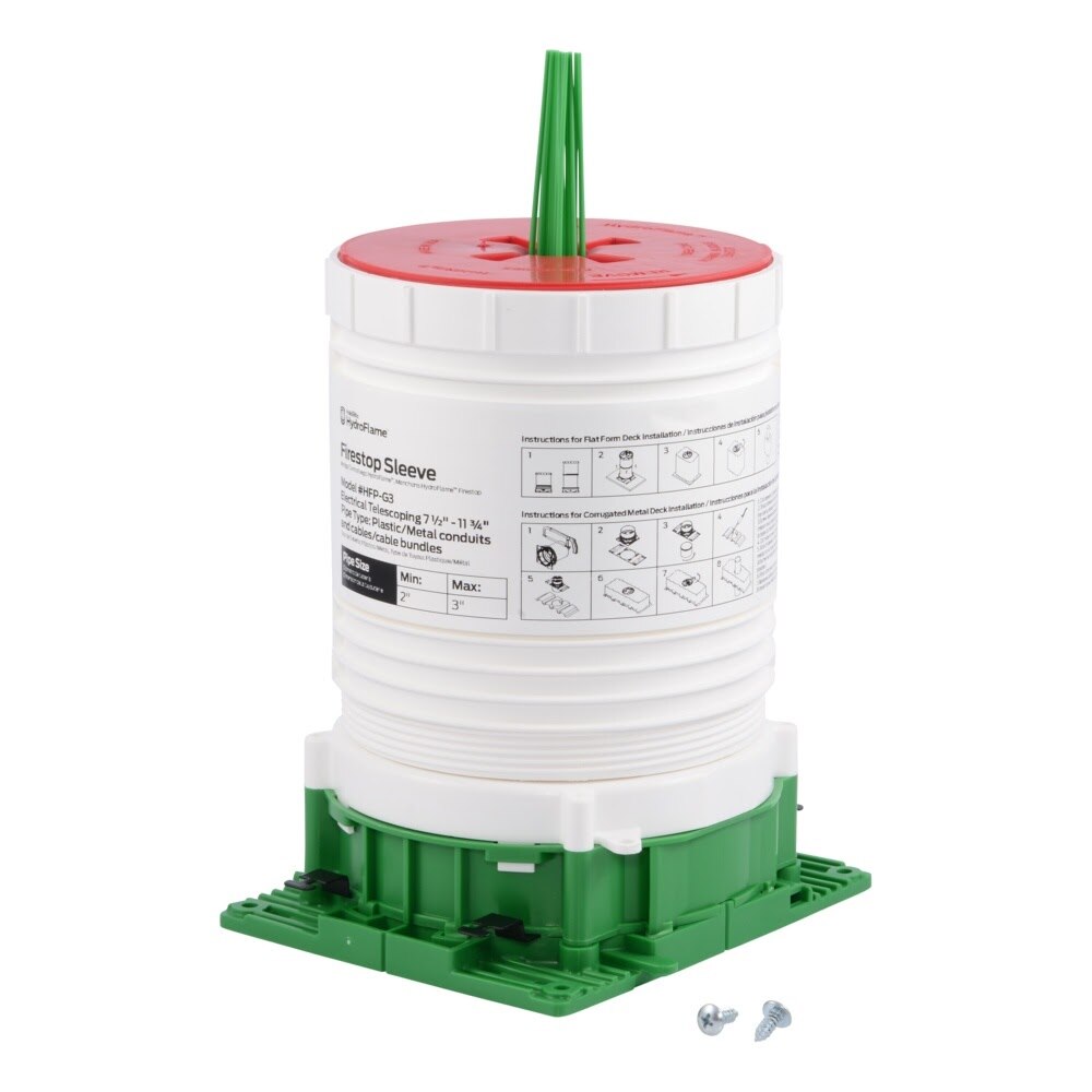 HoldRite HFP-G3 3 in. Electrical Firestop Telescoping Deck Sleeve 7-1/2 in. to 11-3/4 in. Tall