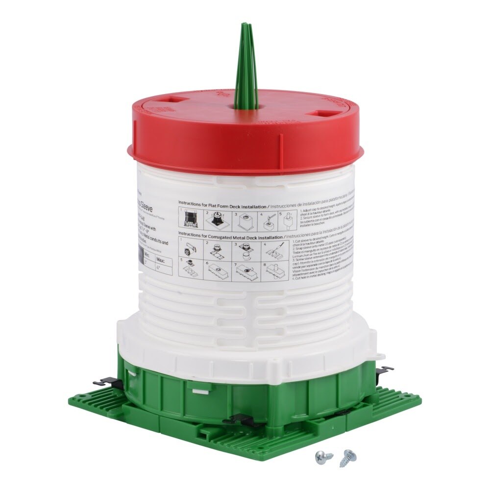 HoldRite HFP-G4B Electrical Firestop Deck Sleeve Adjustable Cap 3 in. to 4 in. 7-1/4 in. to 8 in. Tall